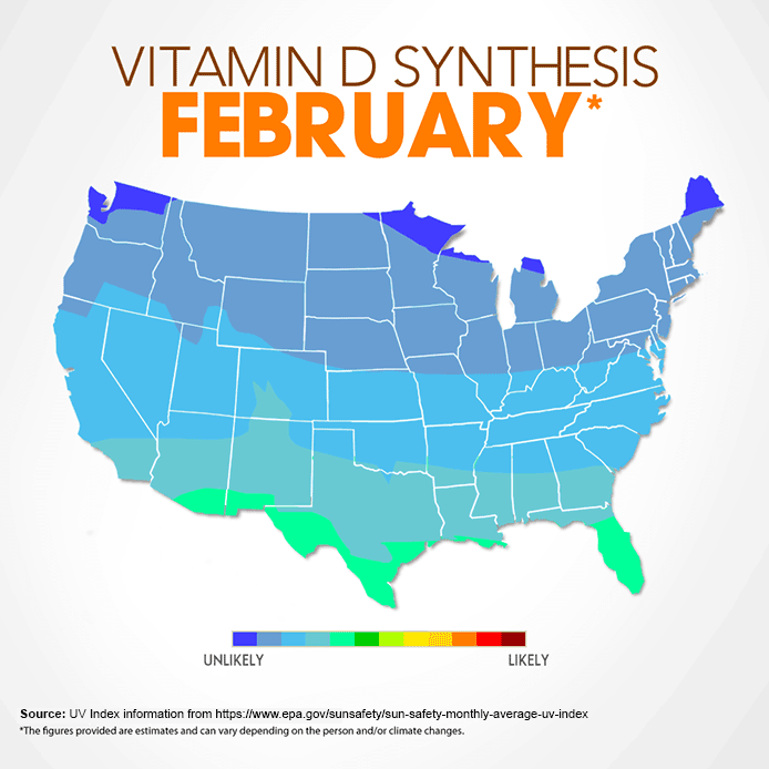 map of vitamin D